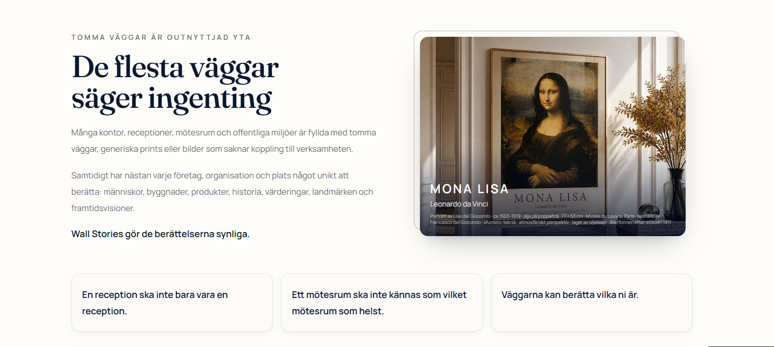 Wall Stories – inramad Mona Lisa i en ljus interiör